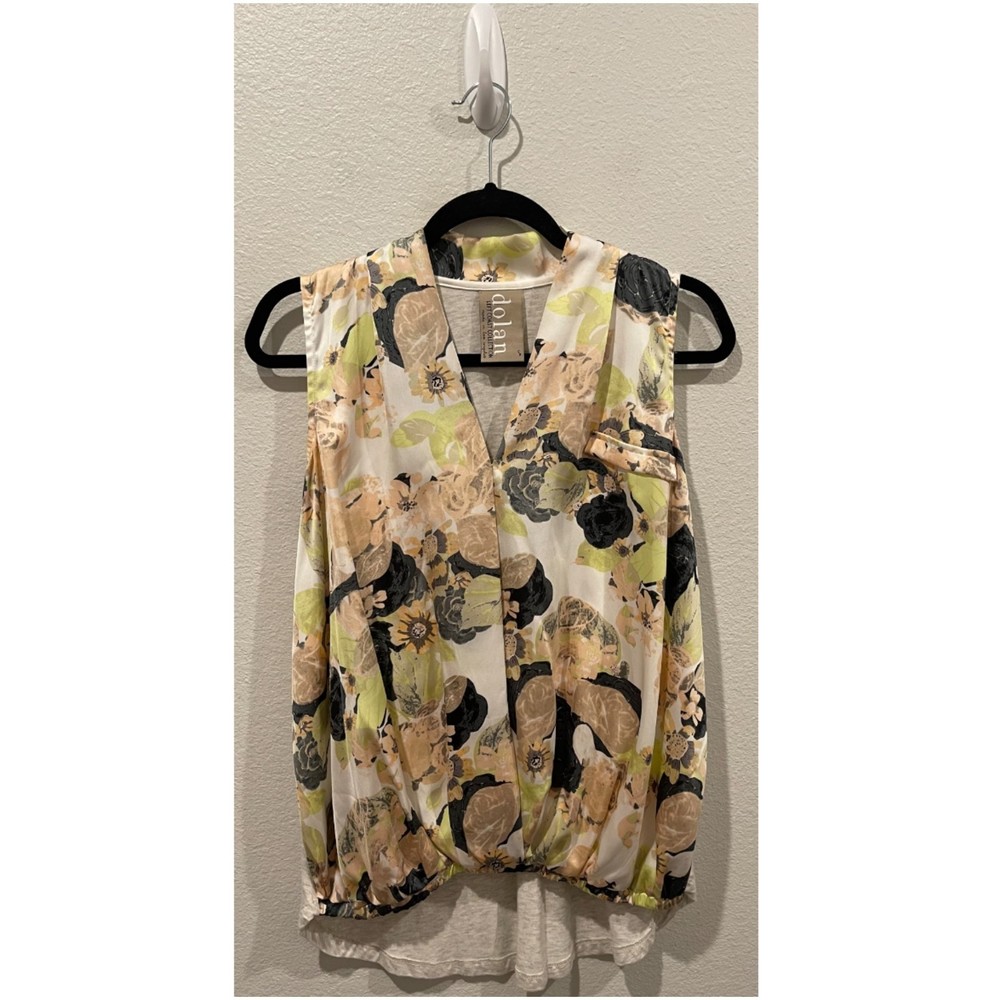 DOLAN Floral Pia Crossover Sleeveless Blouse